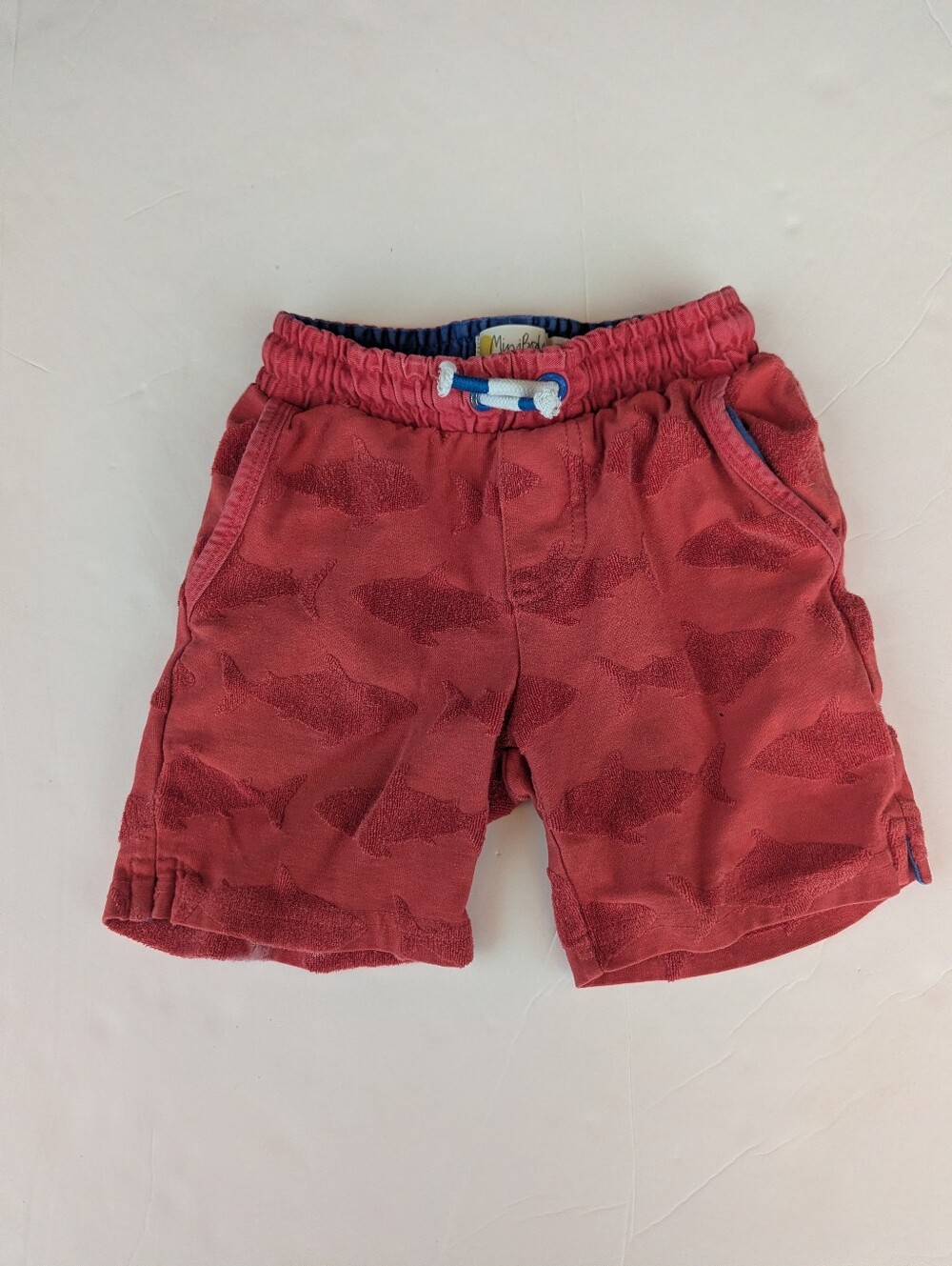 Mini Boden Shorts Boys 3Y Red Shark Terry Cloth